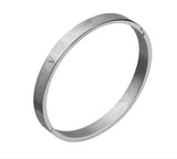 Pulseira rígida de aço inoxidável prata / s 160mm-170mm