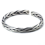 Pulseira rígida de metal prateado prata