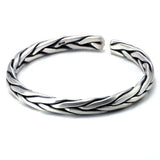 Pulseira rígida de metal prateado prata