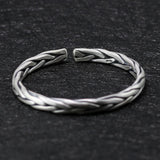 Pulseira rígida de metal prateado prata