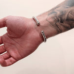 Pulseira rígida de prata prata