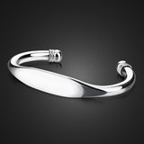 Pulseira rígida de prata prata