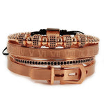 Pulseira rígida dourada luxuosa rosa
