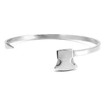 Pulseira rígida forma de machado aço