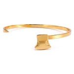 Pulseira rígida forma de machado ouro