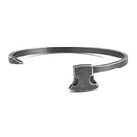Pulseira rígida forma de machado prata vintage