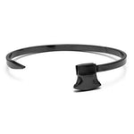 Pulseira rígida forma de machado preto