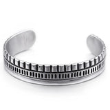 Pulseira rígida formas geométricas prata