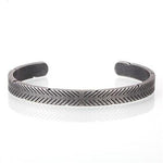 Pulseira rígida metálica cinzento