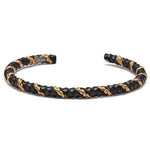 Pulseira rígida nórdica preto e dourado