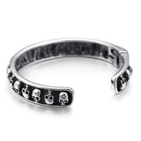 Pulseira rígida ossos e caveira prata