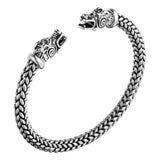 Pulseira rígida ouroboros prata