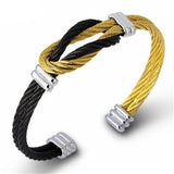 Pulseira rígida resistente ouro e preto
