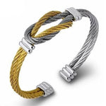 Pulseira rígida resistente prata e ouro