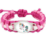 Pulseira rosa unicórnio menina colorido / rosa