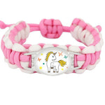 Pulseira rosa unicórnio menina estrelas / rosa