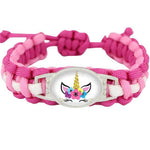 Pulseira rosa unicórnio menina flores / rosa