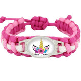 Pulseira rosa unicórnio menina flores / rosa