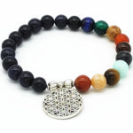 Pulseira signos e 7 chakras flor de vida