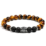 Pulseira tibetana olho de tigre olho do tigre / 17 cm
