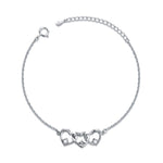 Pulseira trio coração prata tipo
