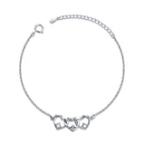 Pulseira trio coração prata tipo