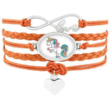 Pulseira unicórnio colorida laranja
