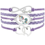 Pulseira unicórnio colorida púrpura