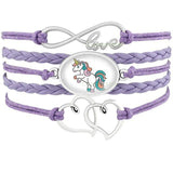 Pulseira unicórnio colorida púrpura