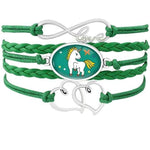Pulseira unicórnio colorida verde