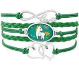 Pulseira unicórnio colorida verde