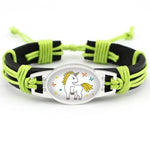Pulseira unicórnio criança verde fluorescente