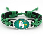 Pulseira unicórnio criança verde