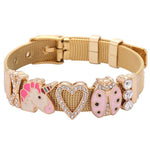 Pulseira unicórnio da moda dourado