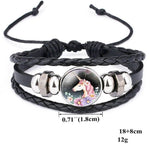Pulseira unicórnio de couro