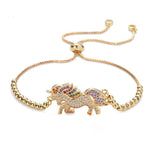 Pulseira unicórnio dourado aço inoxidável / ouro
