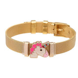 Pulseira unicórnio emoji ouro / aço inoxidável