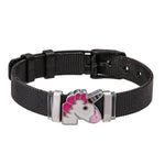 Pulseira unicórnio emoji preto / aço inoxidável