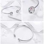 Pulseira unicórnio feminina prata / metal