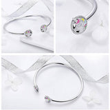 Pulseira unicórnio feminina prata / metal