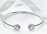 Pulseira unicórnio feminina prata / metal