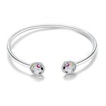Pulseira unicórnio feminina prata / metal