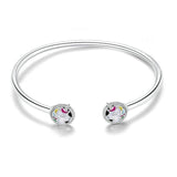 Pulseira unicórnio feminina prata / metal