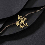 Pulseira unicórnio origami ouro / aço inoxidável