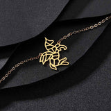 Pulseira unicórnio origami ouro / aço inoxidável