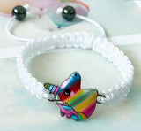 Pulseira unicórnio para meninas arco-íris