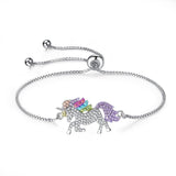 Pulseira unicórnio prata prata / metal