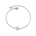 Pulseira unicórnio prateada prata / metal