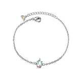 Pulseira unicórnio prateada prata / metal