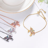 Pulseira unicórnio zircónia